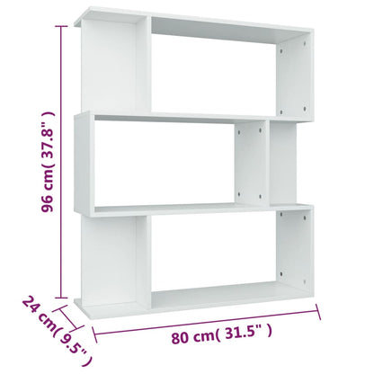 Bücherregal/Raumteiler Weiß 80x24x96 cm Holzwerkstoff