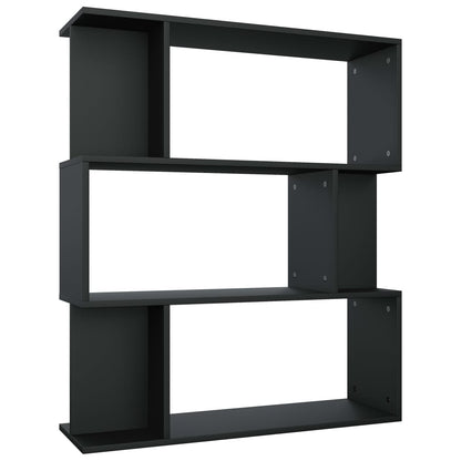 Bücherregal/Raumteiler Schwarz 80x24x96 cm Holzwerkstoff