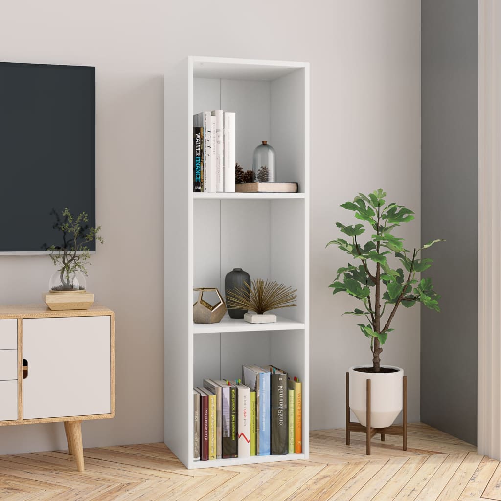 Bücherregal/TV-Schrank Weiß 36x30x114 cm Holzwerkstoff