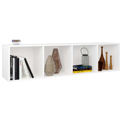 Bücherregal/TV-Schrank Weiß 36×30×143 cm Holzwerkstoff