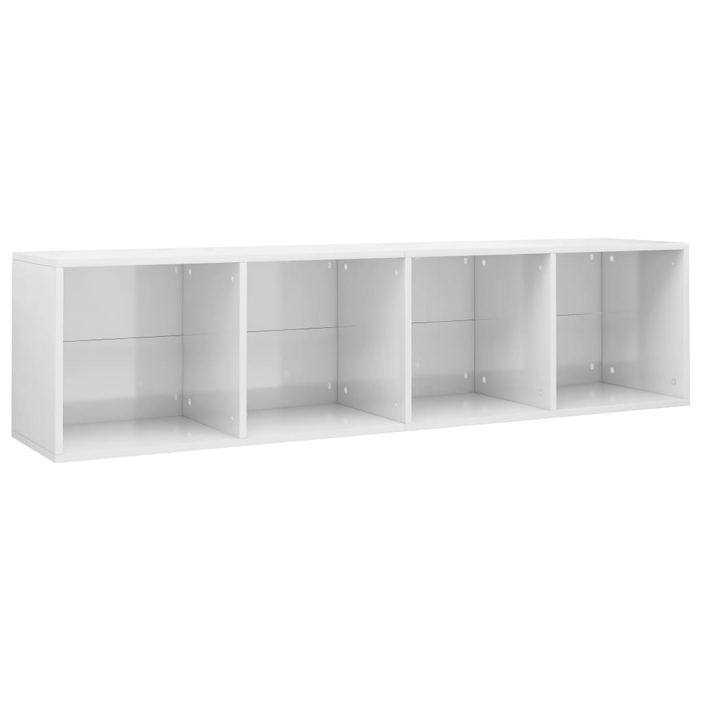 Bücherregal/TV-Schrank Hochglanz-Weiß 36x30x143cm Holzwerkstoff