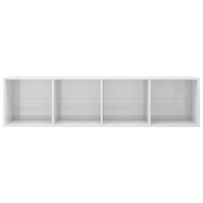 Bücherregal/TV-Schrank Hochglanz-Weiß 36x30x143cm Holzwerkstoff