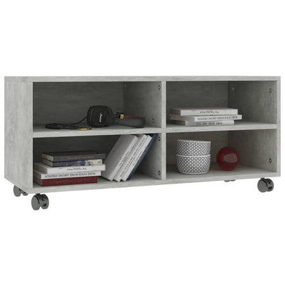 TV-Schrank mit Rollen Betongrau 90x35x35 cm Holzwerkstoff