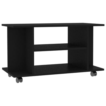 TV-Schrank mit Rollen Schwarz 80x40x45 cm Holzwerkstoff