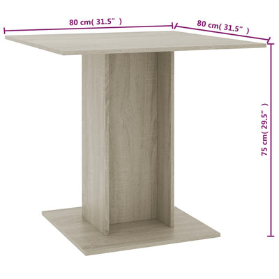 Esstisch Sonoma-Eiche 80x80x75 cm Holzwerkstoff