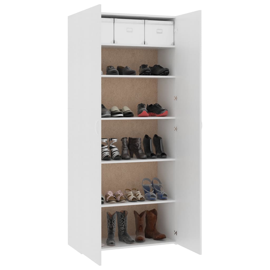 Schuhschrank Weiß 80x35,5x180 cm Holzwerkstoff