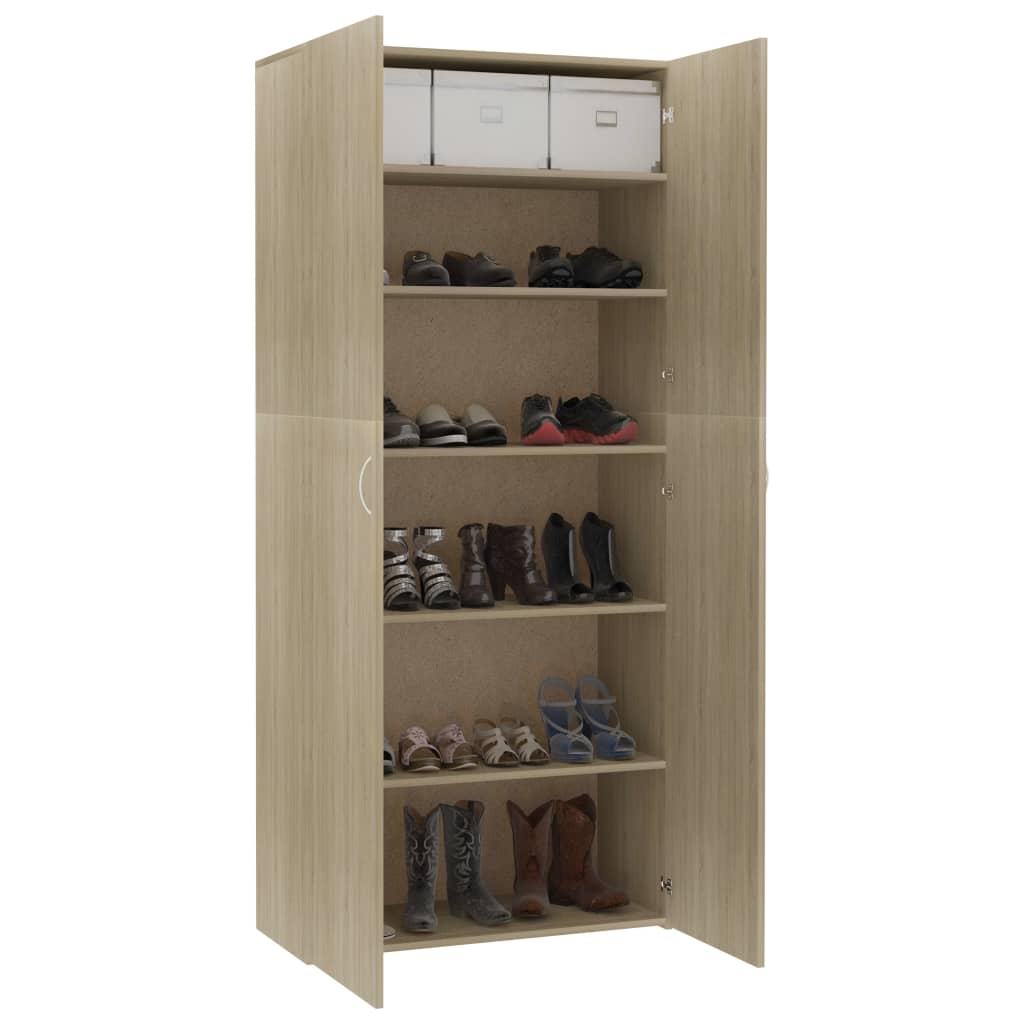 Schuhschrank Sonoma-Eiche 80x35,5x180 cm Holzwerkstoff