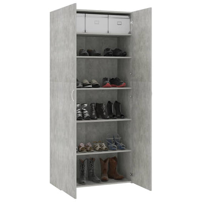 Schuhschrank Betongrau 80x35,5x180 cm Holzwerkstoff