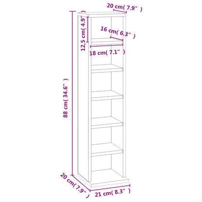 CD-Schrank Weiß 21x20x88 cm Holzwerkstoff