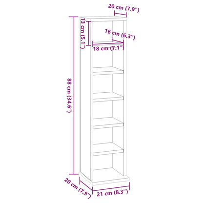 CD-Schrank Schwarz 21x20x88 cm Holzwerkstoff