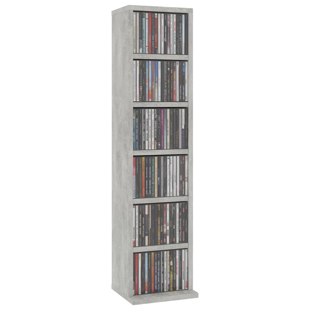 CD-Schrank Betongrau 21x20x88 cm Holzwerkstoff