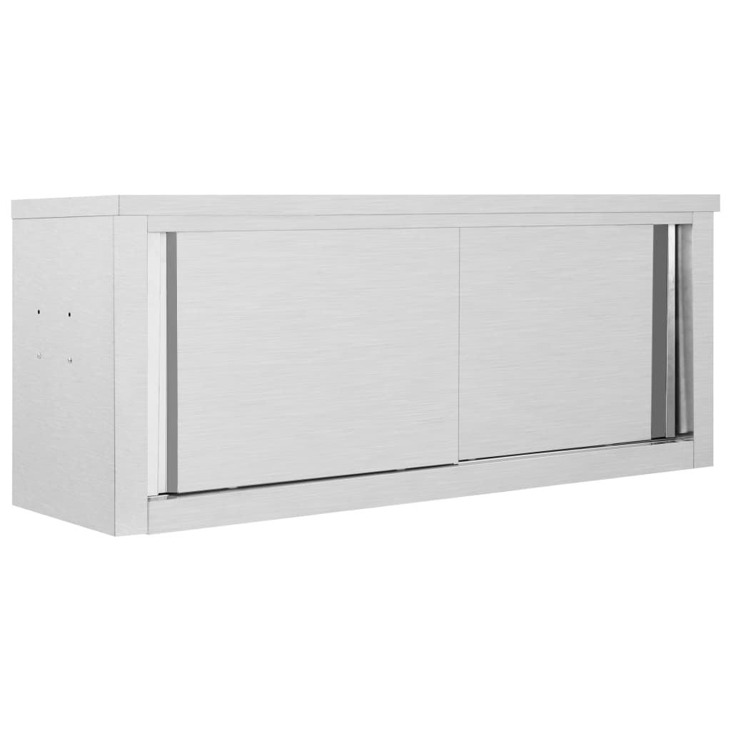 Wandhängeschrank mit Schiebetüren 120×40×50 cm Edelstahl