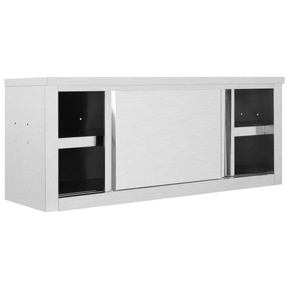 Wandhängeschrank mit Schiebetüren 120×40×50 cm Edelstahl