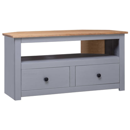 TV-Eckschrank Grau 93 x 49 x 49 cm Massivholz Panama-Kiefer