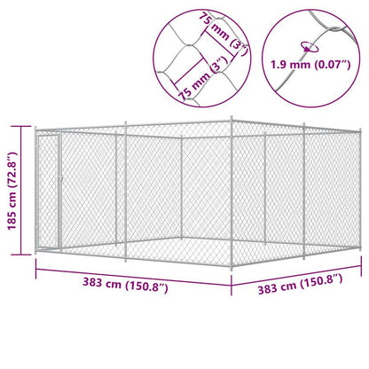 Outdoor-Hundezwinger 383x383x185 cm