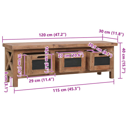 TV-Schrank mit 3 Schubladen 120×30×40 cm Massivholz Mahagoni