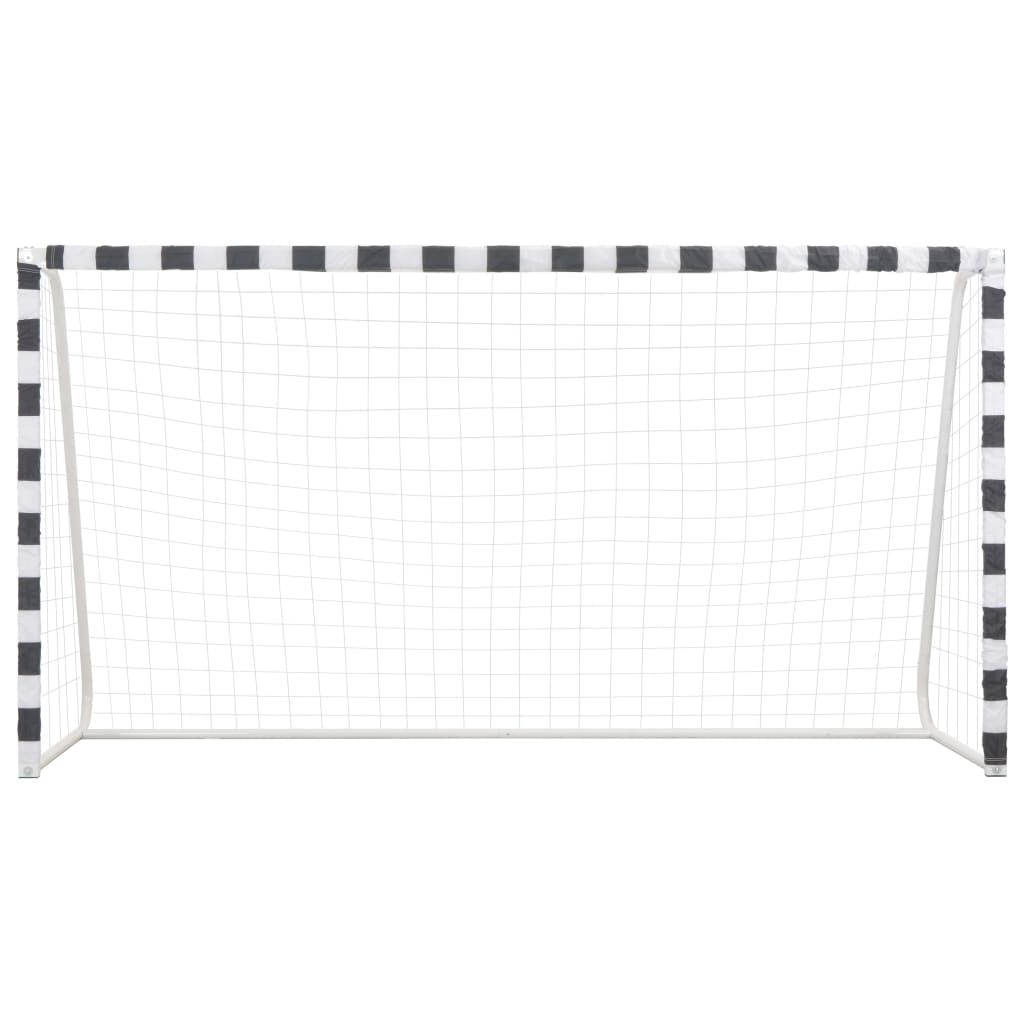 Fußballtor 300x160x90 cm Metall Schwarz und Weiß