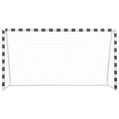 Fußballtor 300x160x90 cm Metall Schwarz und Weiß