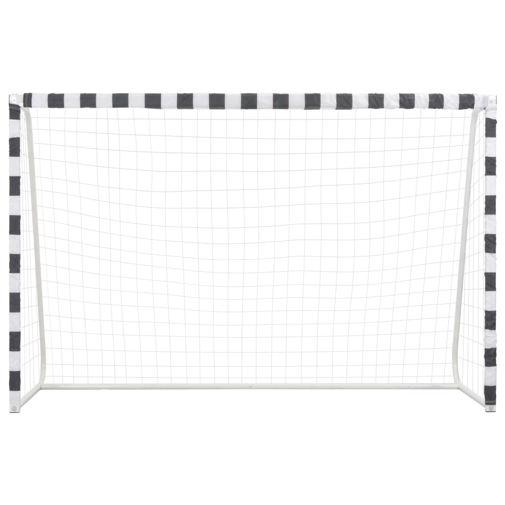 Fußballtor 300 x 200 x 90 cm Metall Schwarz und Weiß