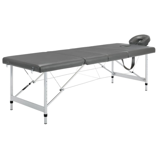 Massagetisch mit 4 Zonen Aluminiumrahmen Anthrazit 186×68 cm