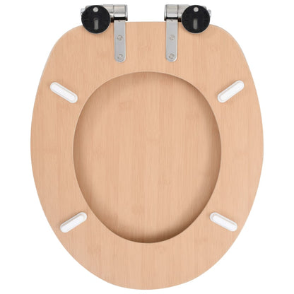 Toilettensitze 2 Stk. mit Soft-Close-Deckel MDF Bambus-Design