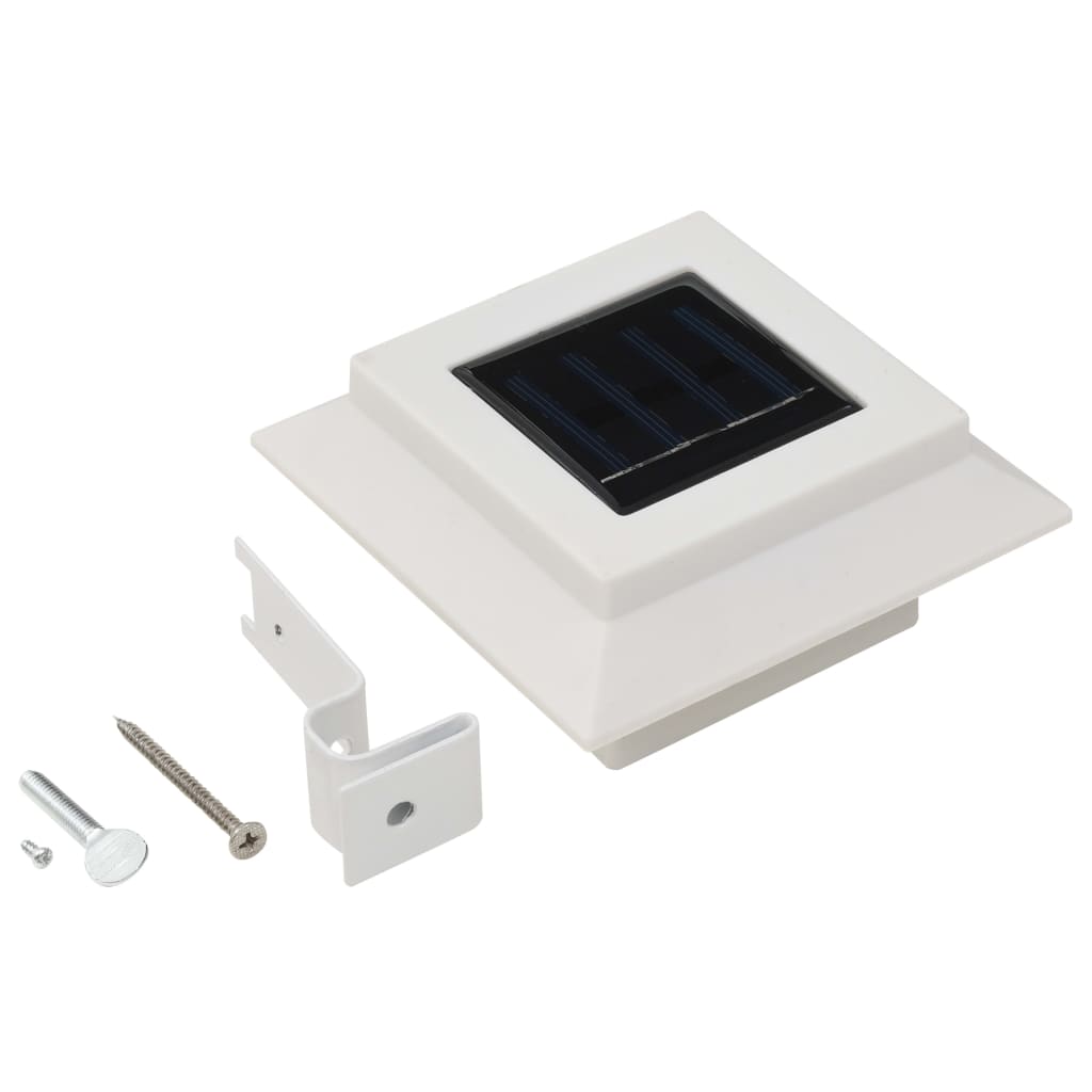 Solar-Außenleuchten 12 Stk. LED Rechteckig 12 cm Weiß