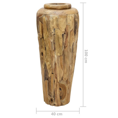 Deko-Vase 40 x 100 cm Massivholz Teak