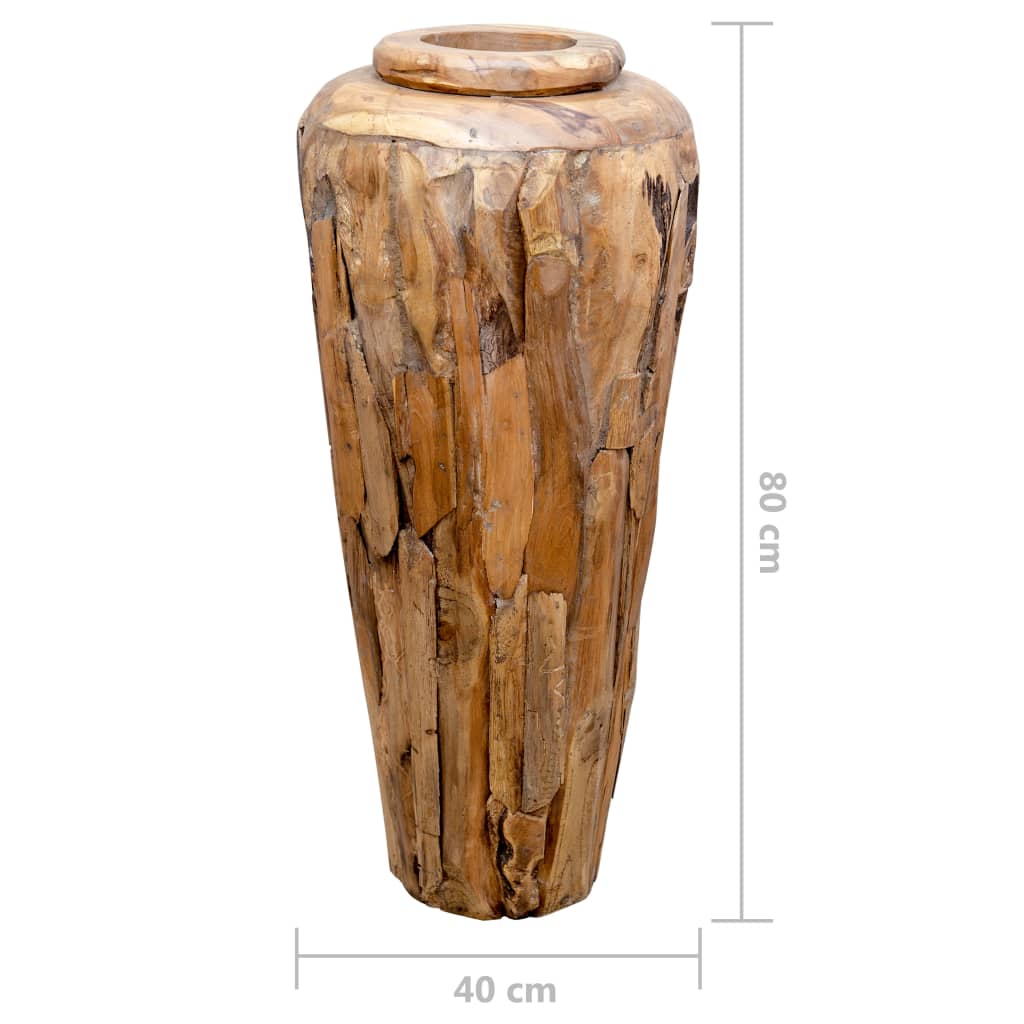 Deko-Vase 40 x 80 cm Massivholz Teak