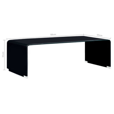 Couchtisch Schwarz 98x45x31 cm Hartglas