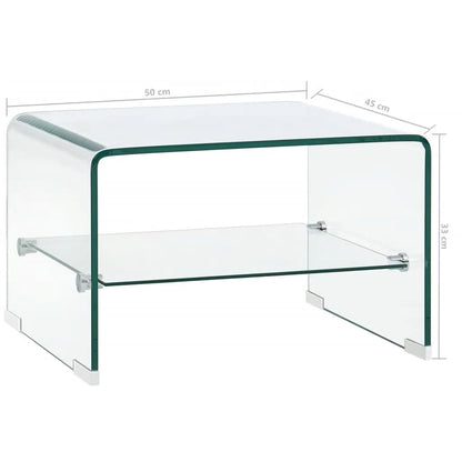 Couchtisch Transparent 50×45×33 cm Hartglas