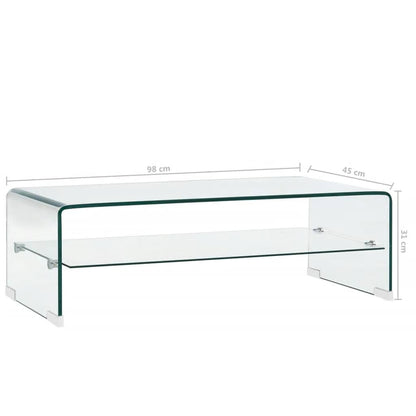 Couchtisch Transparent 98×45×31 cm Hartglas