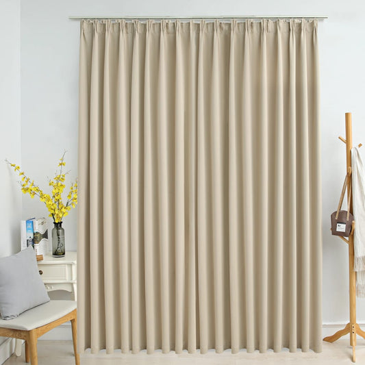 Verdunkelungsvorhang mit Haken Beige 290 x 245 cm