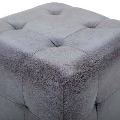 Pouf 2 Stk. Grau 30x30x30 cm Wildleder-Optik