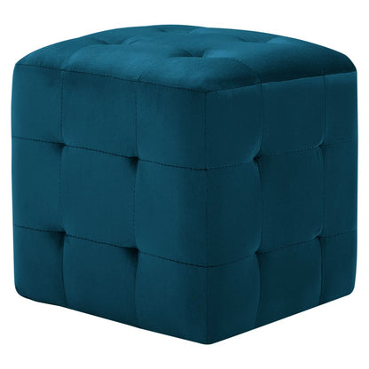 Pouf 2 Stk. Blau 30x30x30 cm Samtstoff