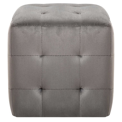 Pouf 2 Stk. Grau 30x30x30 cm Samtstoff