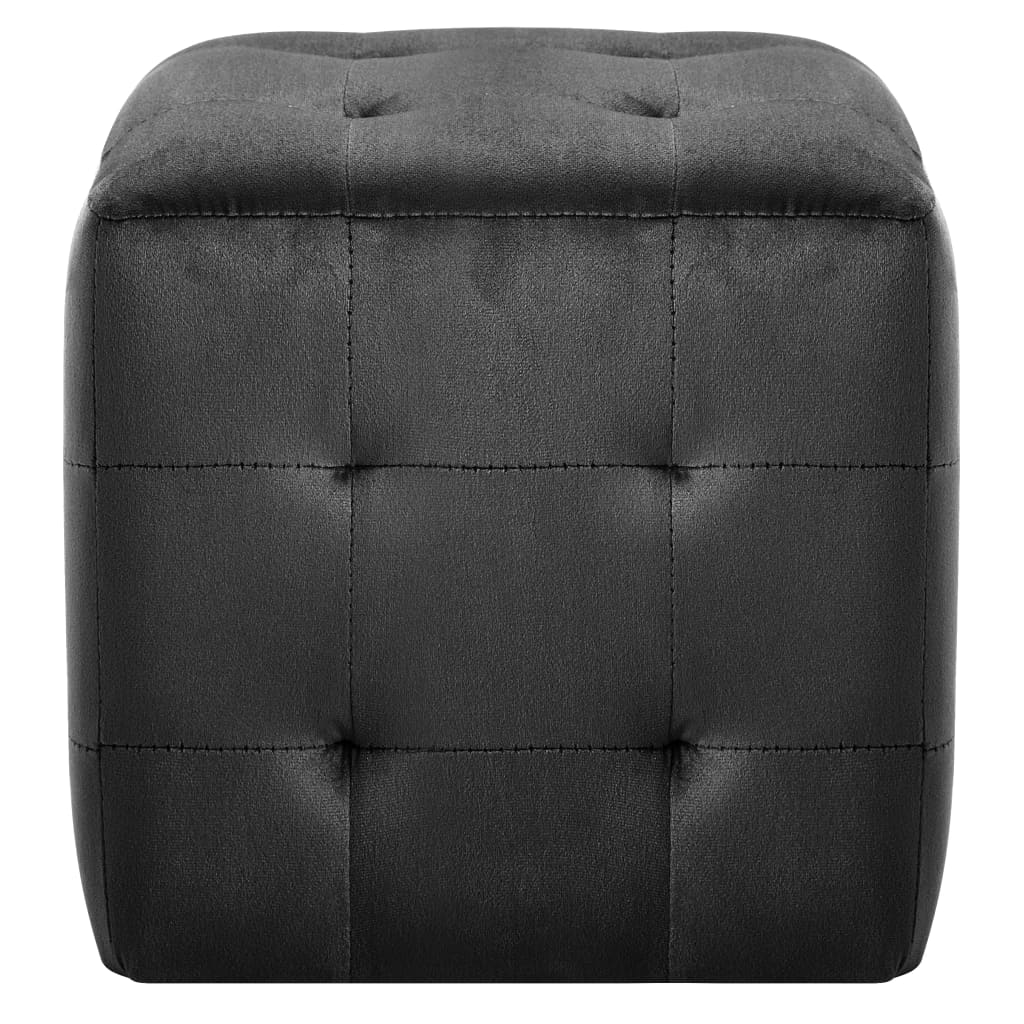 Pouf 2 Stk. Schwarz 30x30x30 cm Samtstoff