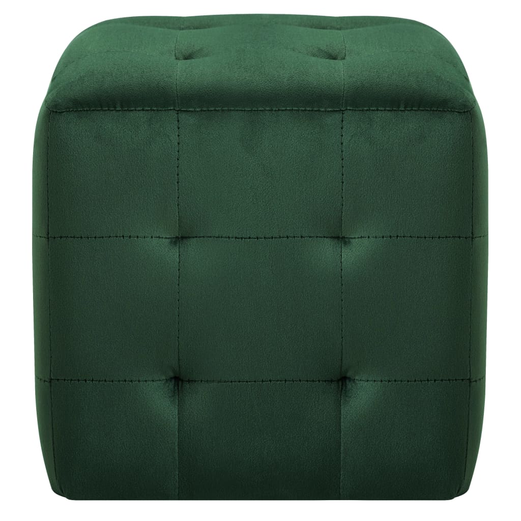 Pouf 2 Stk. Grün 30x30x30 cm Samtstoff