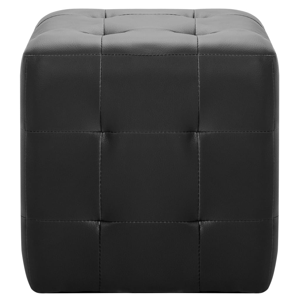 Pouf 2 Stk. Schwarz 30x30x30 cm Kunstleder