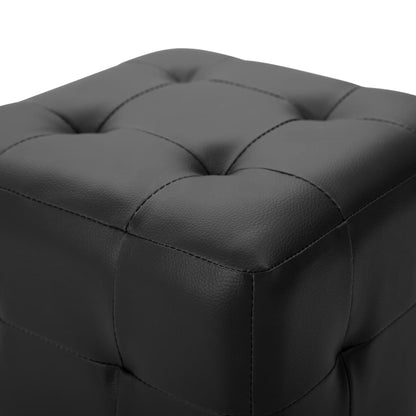 Pouf 2 Stk. Schwarz 30x30x30 cm Kunstleder