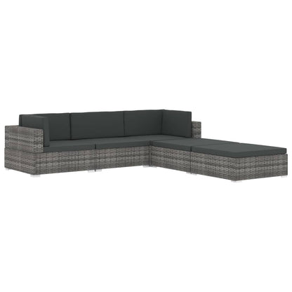 Modular-Sofa-Mittelteil 1 Stk. + Auflagen Poly Rattan Schwarz