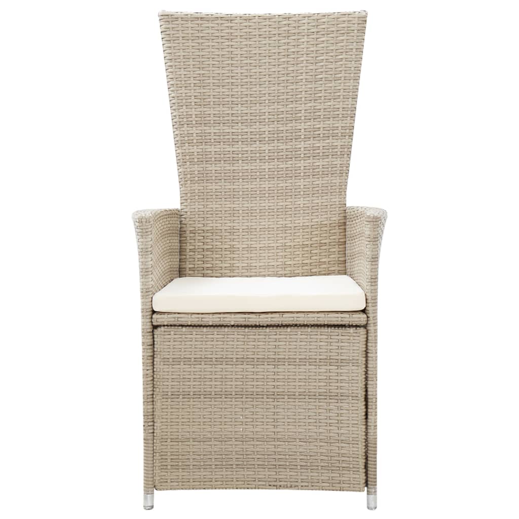 Garten-Liegestühle 2 Stk. mit Auflagen Poly Rattan Beige