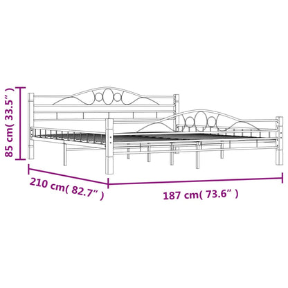 Bettgestell Schwarz Metall 180×200 cm