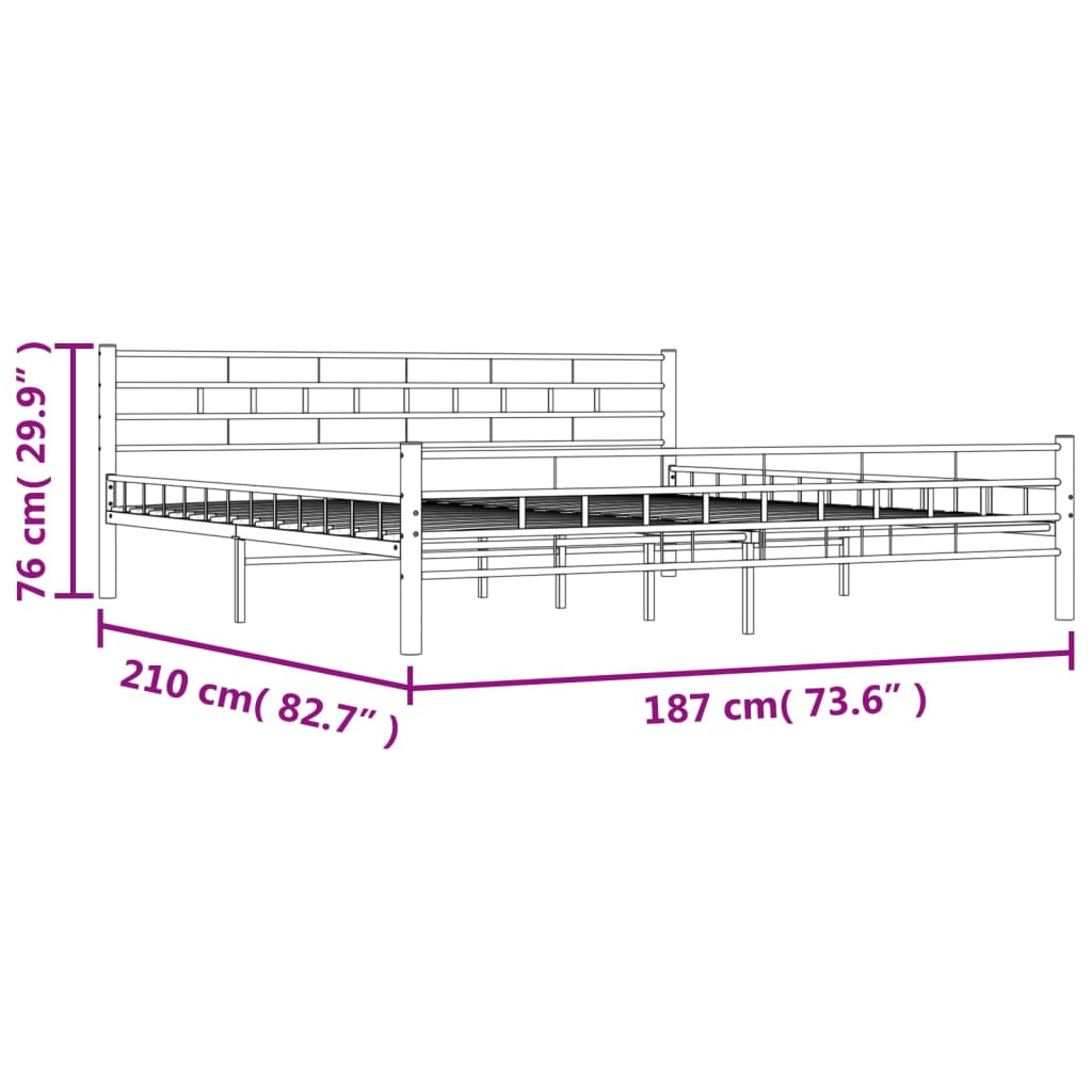 Bettgestell Weiß Metall 180×200 cm