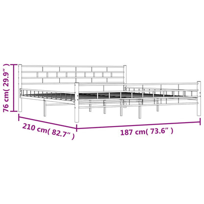 Bettgestell Weiß Metall 180×200 cm