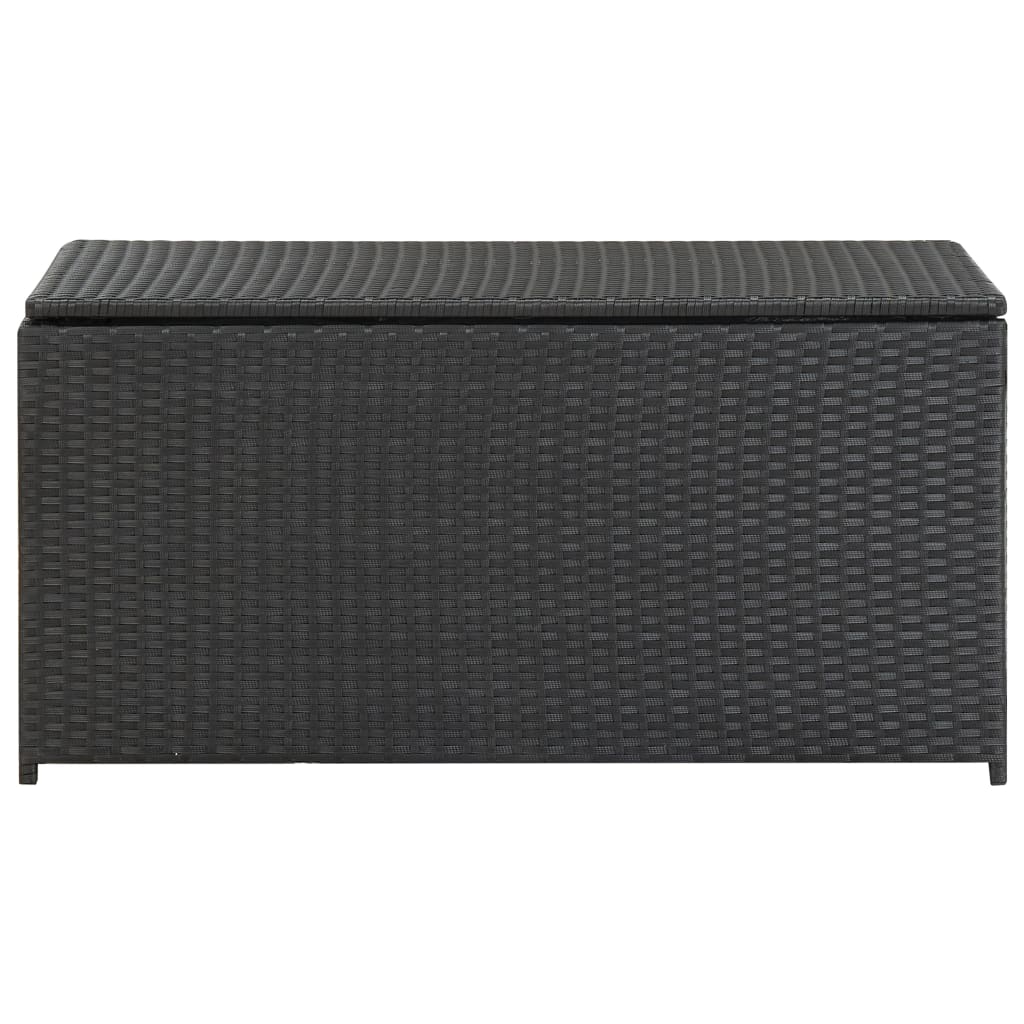 Gartenbox Poly Rattan 100x50x50 cm Schwarz