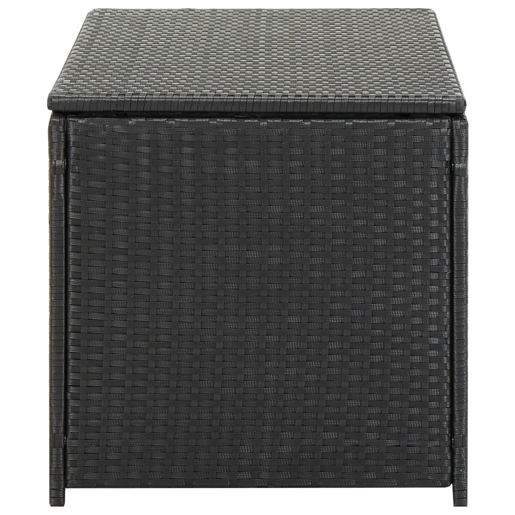 Gartenbox Poly Rattan 100x50x50 cm Schwarz