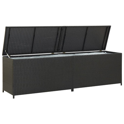 Gartenbox Poly Rattan 200x50x60 cm Schwarz