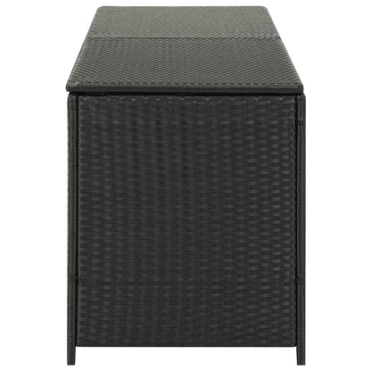 Gartenbox Poly Rattan 200x50x60 cm Schwarz