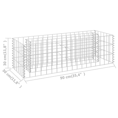 vidaXL Gabionen-Hochbeet Verzinkter Stahl 90×30×30 cm