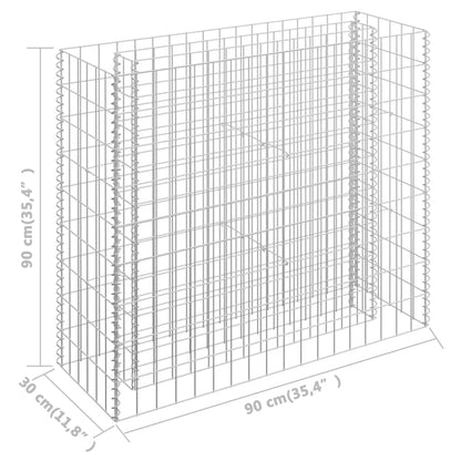 vidaXL Gabionen-Hochbeet Verzinkter Stahl 90×30×90 cm